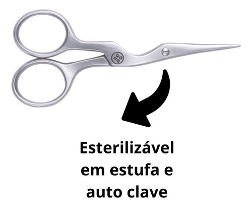 Tesoura Para Sobrancelhas Aço Inoxidável Make Up - Mundial
