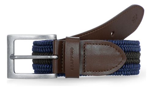 Cinturón Casual Scappino Trenzado Algodón Hombre Color Café obscuro Talla 38
