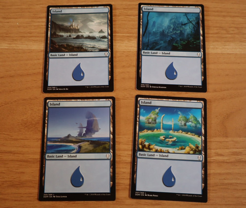 Set 4 Cartas Magic Isla Island Tierra Land 2018 Dominaria