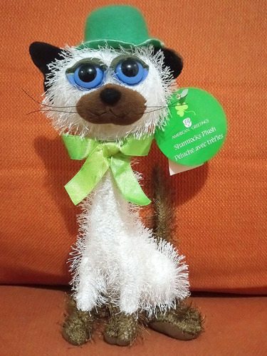 Gato Gatito Peluche Twisted Whiskers Shamrocks Plush 23 Cm.