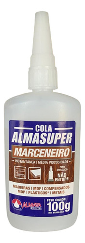 Cola Almasuper Instantânea Marceneiro 100g Caixa C/12un Transparente