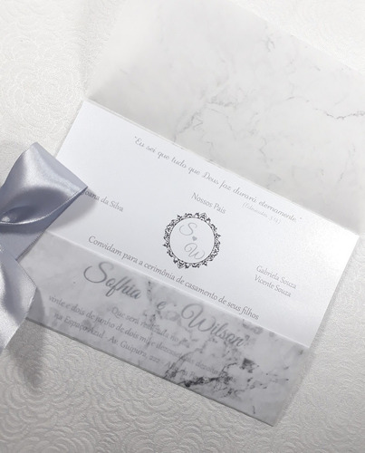 Convite Casamento E Bodas De Prata Em Vegetal (50 Unidades)