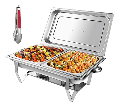 Bufetera Olla Rectangular Acero Inoxidable 11 L Con 2 Medios