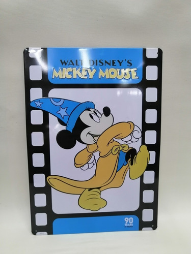 Aviso Metal Walt Disney Mickey Mouse Pintada Relieve U.s.a