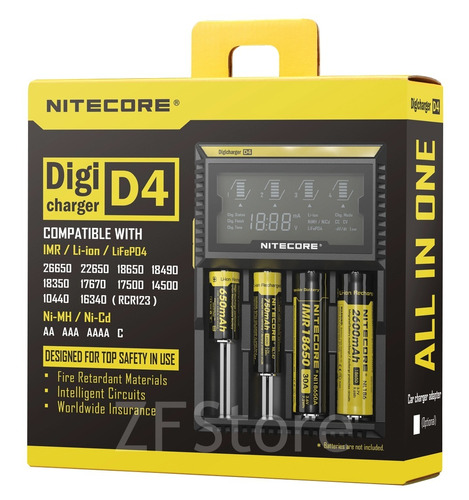 Cargador Inteligente Nitecore D4 Para Pilas Aa, Aaa, 26650