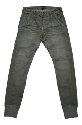 Pantalon True Religion 29 Slim Fit Verde Pana Delgada