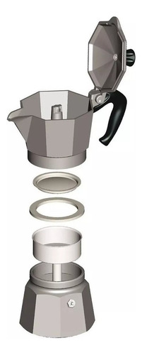 Cafeteira italiana Bialetti Moka Express 6 Poci Cucumber Silver