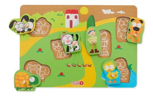 Imagen 3 de 8 de Juego Encastre Madera Con Agarre Didácticos Infantil Niños