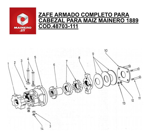 Imagen 2 de 2 de -conjunto Zafe Armado Completo P/ Mainero 1889 Cod.48703-111