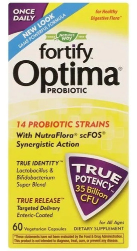 Fortify Optima Probiotic Flora Digestiva Saludable 60cap Veg