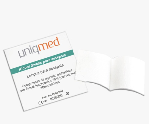 Álcool Swab 70% Saches Lenços Umedecidos 100un - Uniqmed