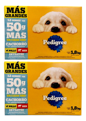 Alimento Para Perro Pedigree Cachorro 12 Pzs (2 Cajas)