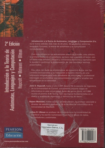 Imagen 2 de 2 de Introducción A La Teoría De Autómatas, Lenguajes Y Computaci