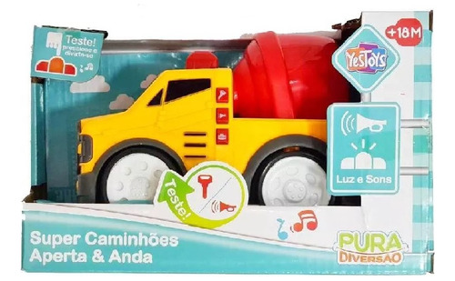 Brinquedo Super Caminhão De Carga Aperta E Anda Yes Toys