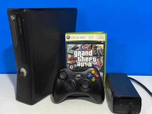 Xbox 360 Super Slim Original + Jogo GTA 5 Grand Theft Auto V Original -  Desconto no Preço