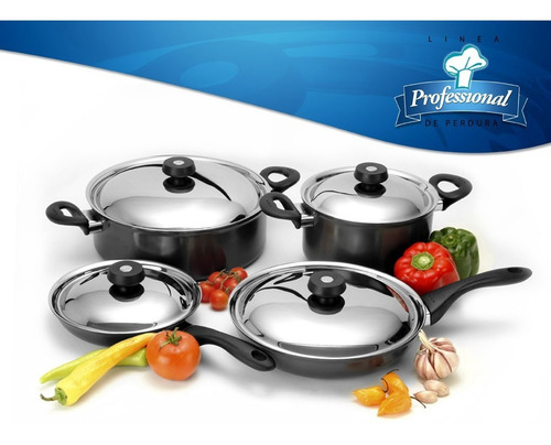 Imagen 1 de 10 de Batería De Cocina Perdura, Línea Professional 8 Piezas