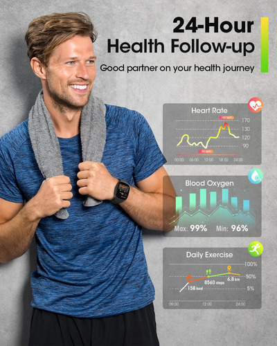 Relojes Inteligentes Para Hombres Y Mujeres Fitness: Rastreador De Fitness Con Blutooth Call 24h Frecuencia Cardíaca Spo2 Monitor De Sueño 5atm Imperm