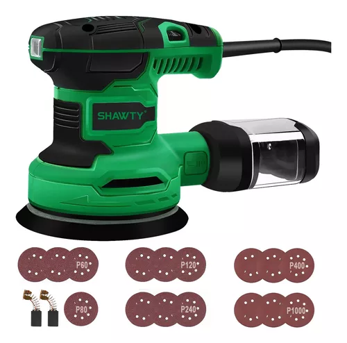 comprar Lijadora Orbital SHAWTY, 5 Pulgadas Lijadora Orbital Aleatoria 14000RPM 2.5Ah 450W, 5 Hojas De Lija De Grano Diferente, Con Colector De Polvo, Para Carpintería, Lijado, Pulido