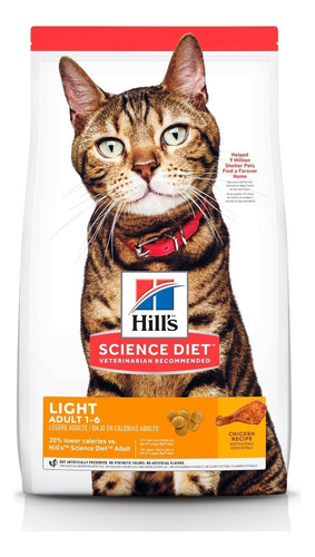 Comida para gato adulto Hill's Science Diet Light de 3.2kg