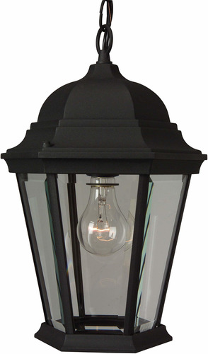 Lampara Techo Exterior Cristal 1 Luz 100 Vatio Color Negro X