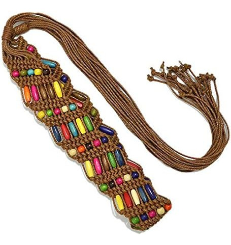 Viva Fancy Bohemia Mujeres Colorido Cinturón Tejido Cera Cue