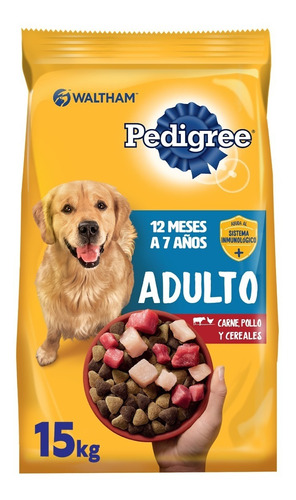 Pedigree Alimento Seco Perro Adulto Carne Pollo Cereal 15kg