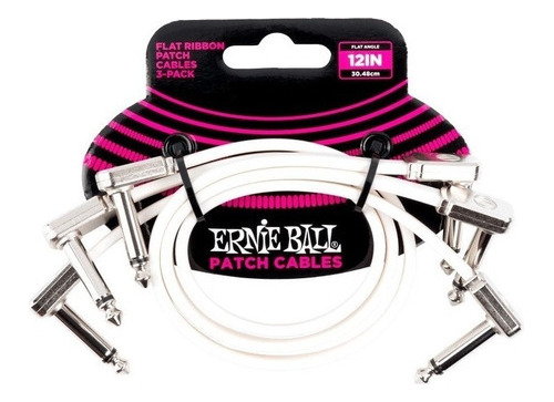 Kit 3 Cabos Flat Para Pedais 30,00cm P90 Ernie Ball 6386