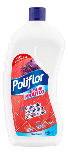 Autobrilho Poliflor Brilho Prático vermelho líquida em squeeze 750 mL