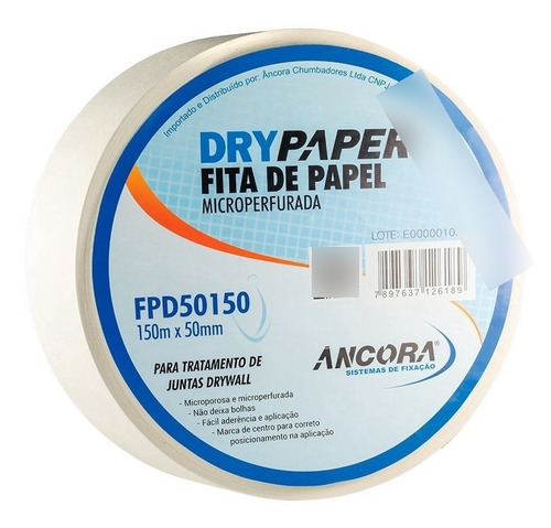 Fita Drywall Ancora Papel Microperfurada 50mmx150m C403320