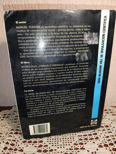 Astrología ¿ciencia O Creencias? De Manuel Toharia (Usado)