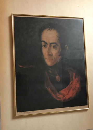 Afiche, Libertador Simón Bolívar, Marco Metálico Dorado