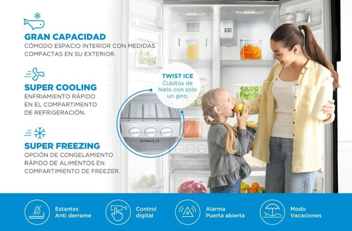 Imagen 5 de 9 de Heladera No Frost Midea Inox 521l Rf-sb18xar1 Digiya