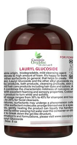 Lauryl Glucoside Dr Joe Lab, Surfactante Natural, 8 Oz