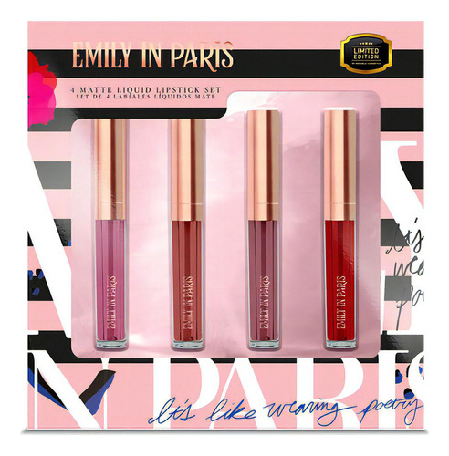 Set 4 Labiales Líquidos De Emily In París Republic Cosmetics