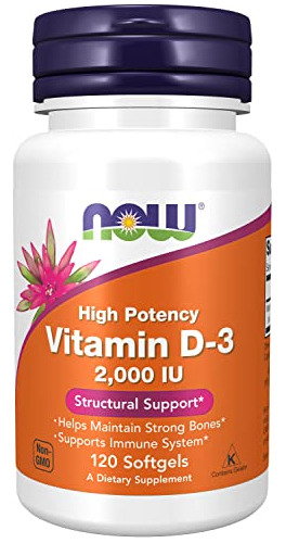 Ahora Alimentos, Vitamina D-3 Alta Potencia, 2.000 Mhcsj