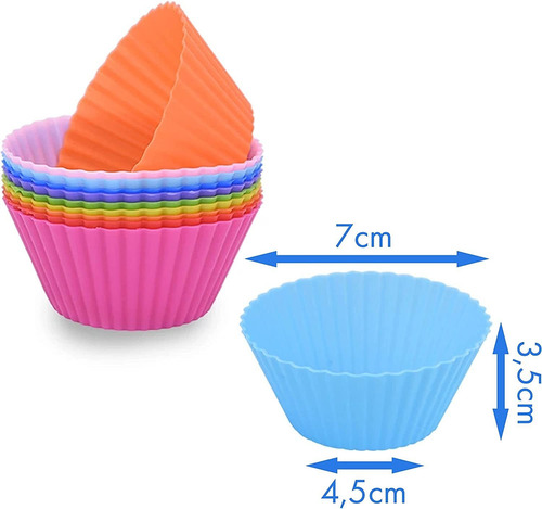 12 Unidades Forma De Silicone Para Cupcake Livre De Bpa