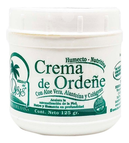 Crema De Ordeñe Con Aloe Vera, Alantoina Y Colágeno 125gr.