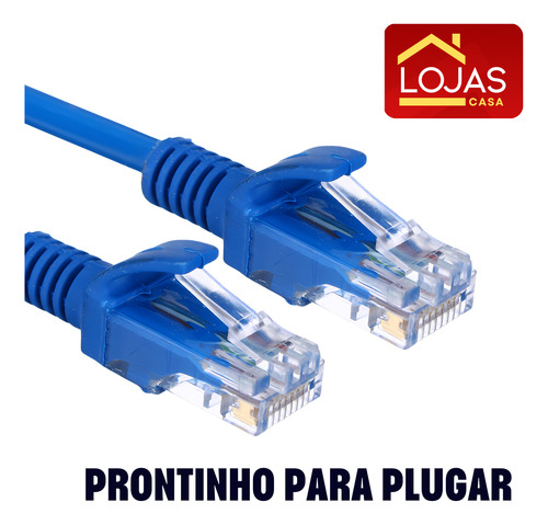 Cabo De Rede 1,5 Metro Lan Internet Crimpado Rj45 Cat5e Azul