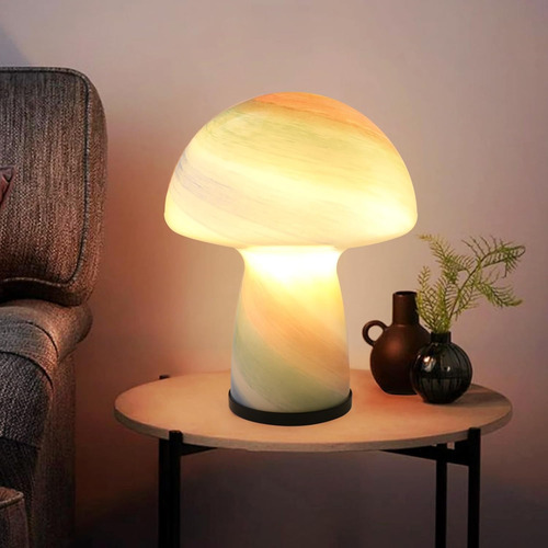 Lámpara De Mesa De Hongo Regulable, Luz De Mesita De Noche D