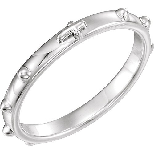 Anillo Rosario De Plata Esterlina Talla 6