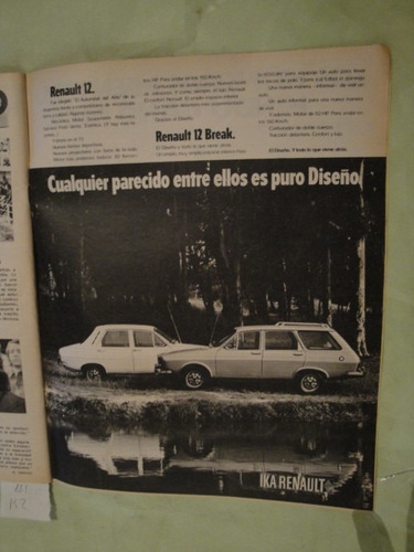 Publicidad Renault 12 Y Renault 12 Break Año 1973