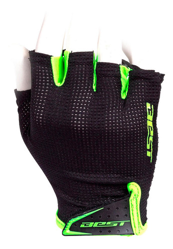 Guantes Mtb Bicicleta Corto Malla Negro/verde Talla M Best
