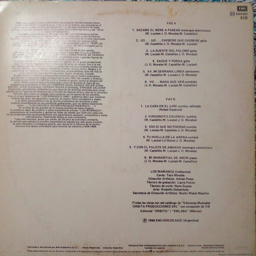 Lote Wawanco 5 Discos De Vinilo Lp Excelentes Estándar