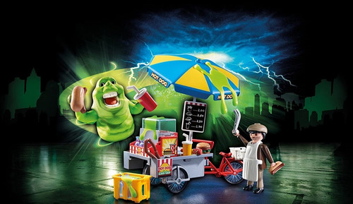 Playmobil Ghostbusters Slimer Con Puesto De Perros Caliente