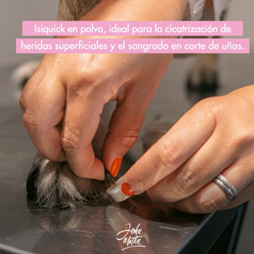 Polvo Cauterizador De Uñas Para Mascota Isiquick Hemostático