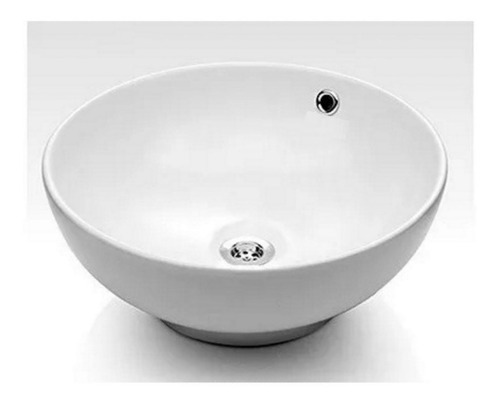 Bacha Baño Porcelana Apoyar 420x170 Redonda Con Antidesborde