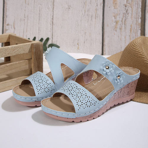 Zapatillas De Verano De Suela Gruesa De Color Liso Para Muje