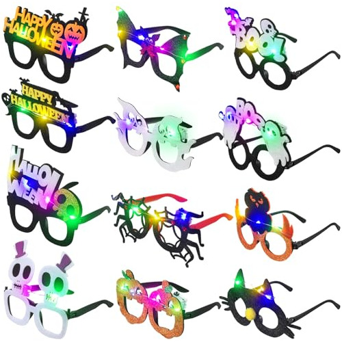 12 Pares De Gafas Led De Halloween Que Se Iluminan, Gaf...