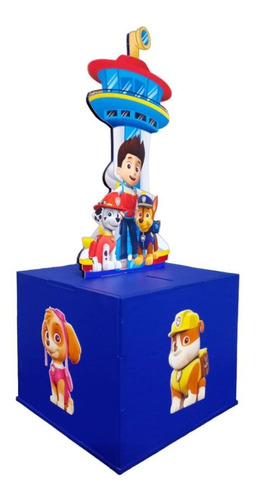 Alcancía Paw Patrol, En Madera Mdf, 10 Pzas, Centro De Mesa