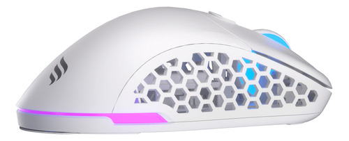 Mouse Gamer Fallen Morcego Wireless Sem fio Branco Com Led Rgb